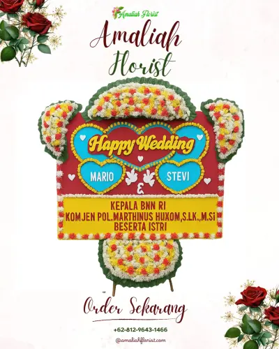 Karangan Papan Bunga Pernikahan di Bawodesolo